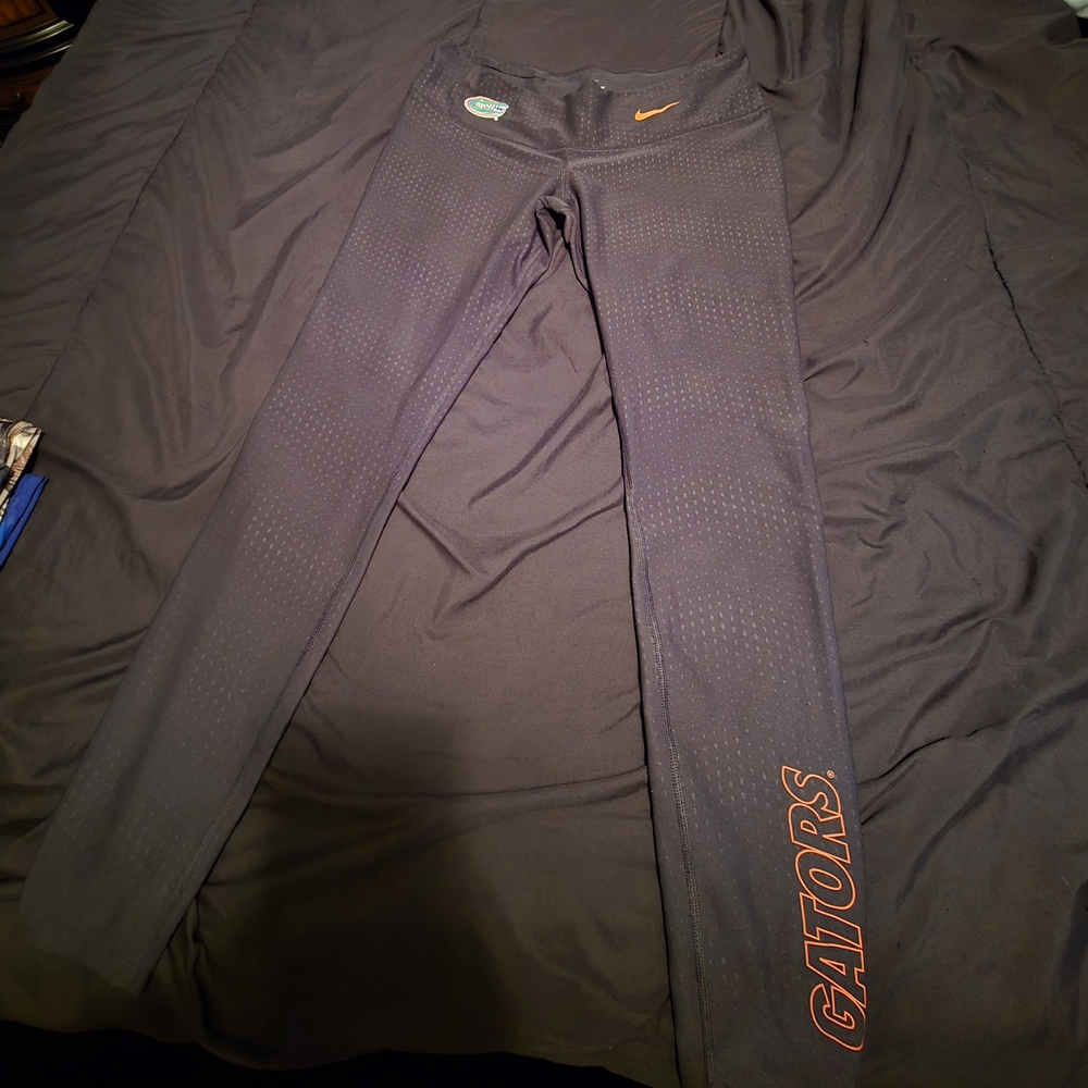 Nike Black and Orange Women's Gator Leggings
